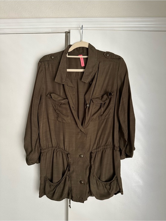 Eight Sixty Jackets & Blazers - Eight Sixty Olive Lightweight Drawstring Jacket